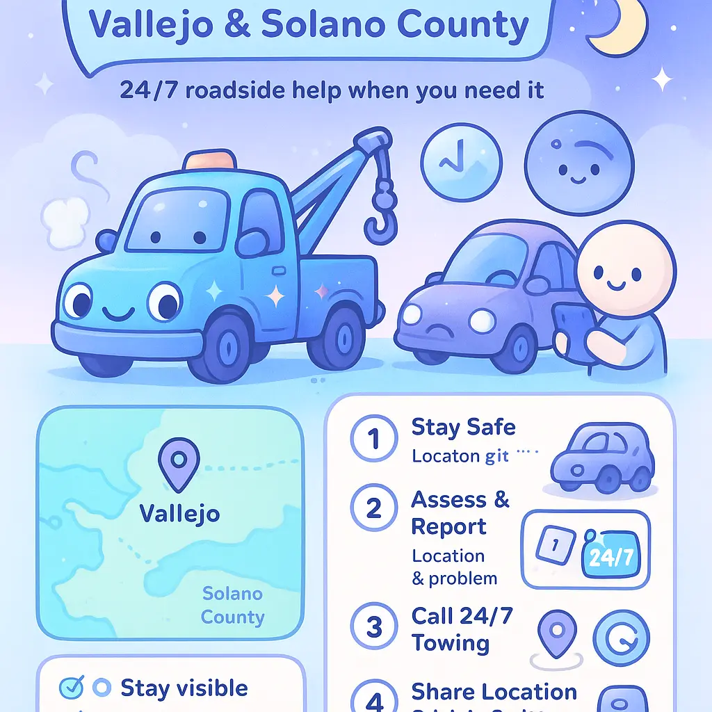 after hours towing vallejo - Area