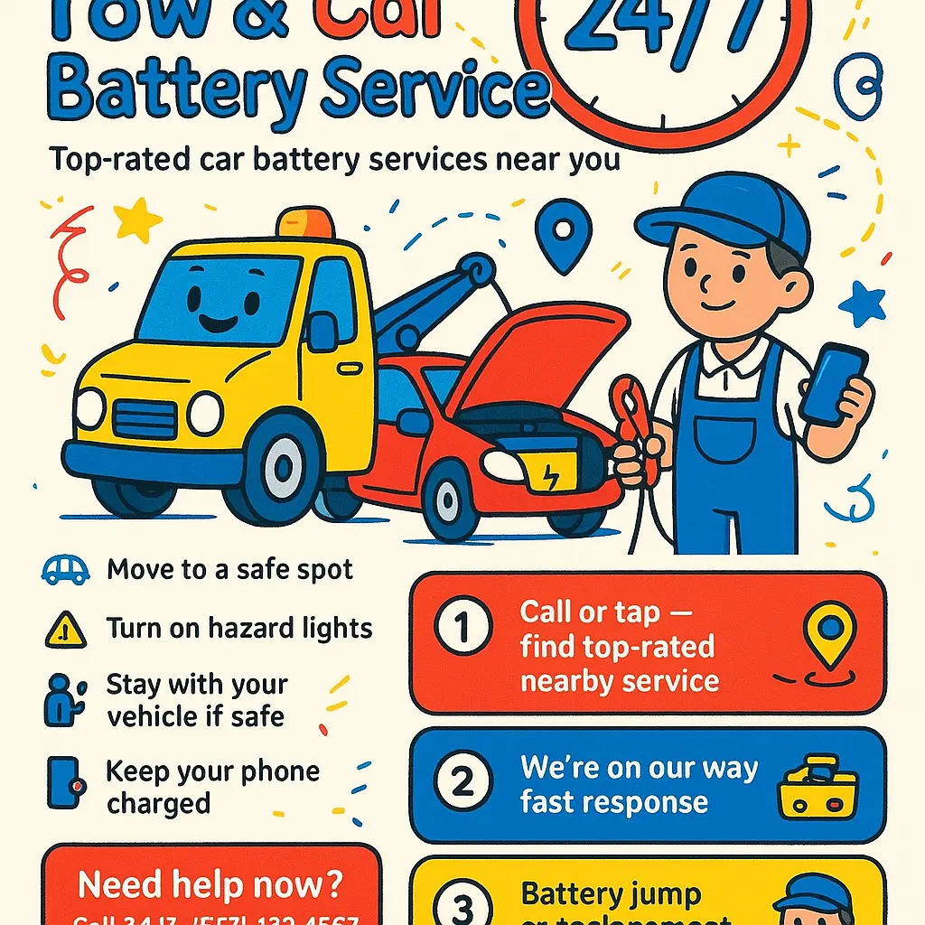 24 hour car battery service - Truck
