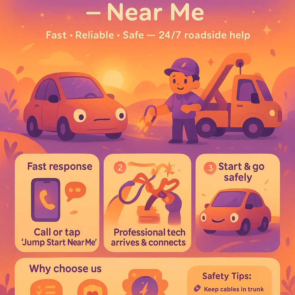 battery jump start service near me - Towing